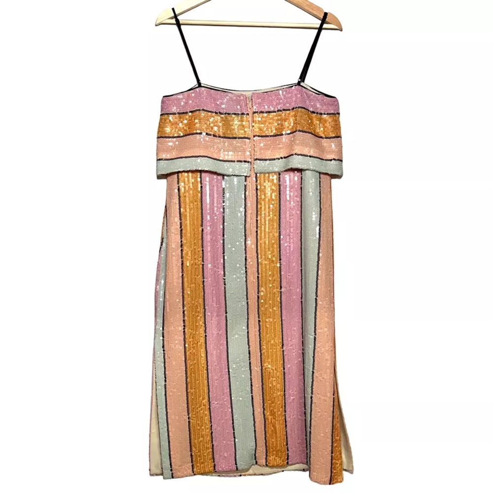 COPY - Gianni Bini | Alston Stripe Sequin Dress NWT size 6, 10 orange pink - Picture 8 of 11